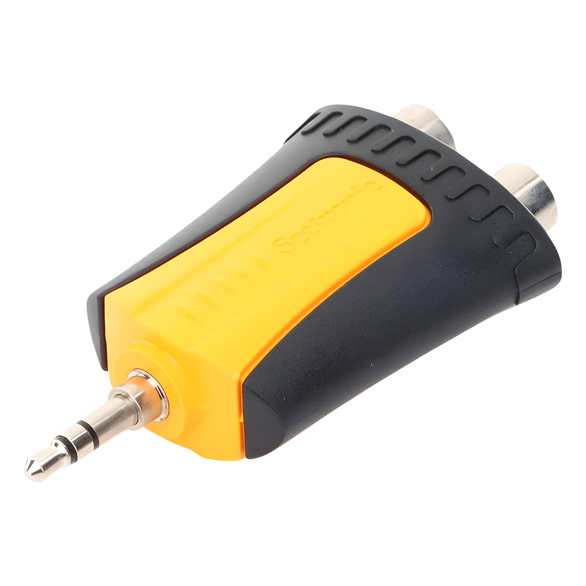 Adaptador de Audio / 3.5 mm Estéreo a 2 RCA Hembra / Carcasa de Plástico / Precableado