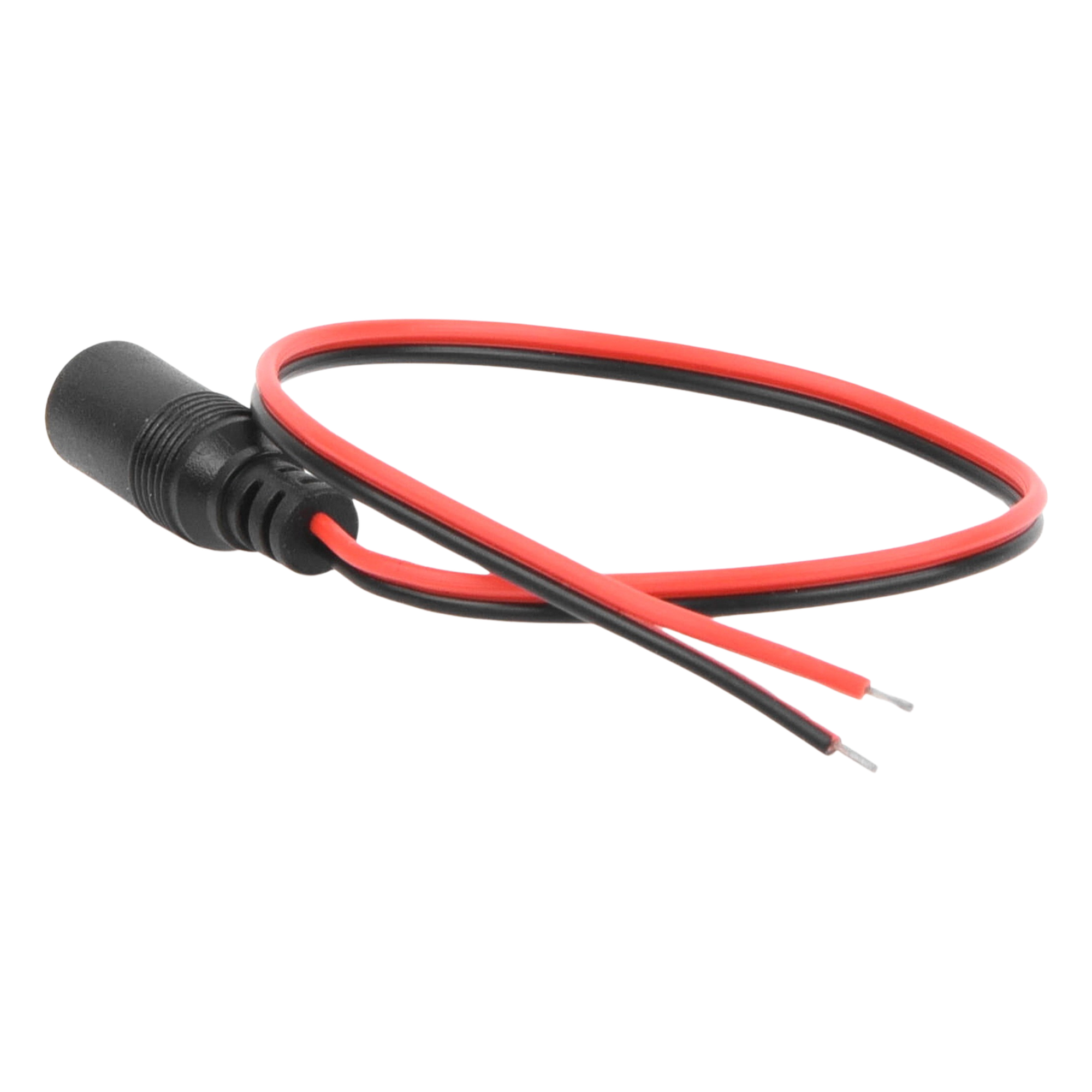 Cable de Alimentación DC / Conector Hembra 5.5 mm/2.1 mm / Puntas Libres / 28.5 cm / Polaridad Codificada / 12 VCC