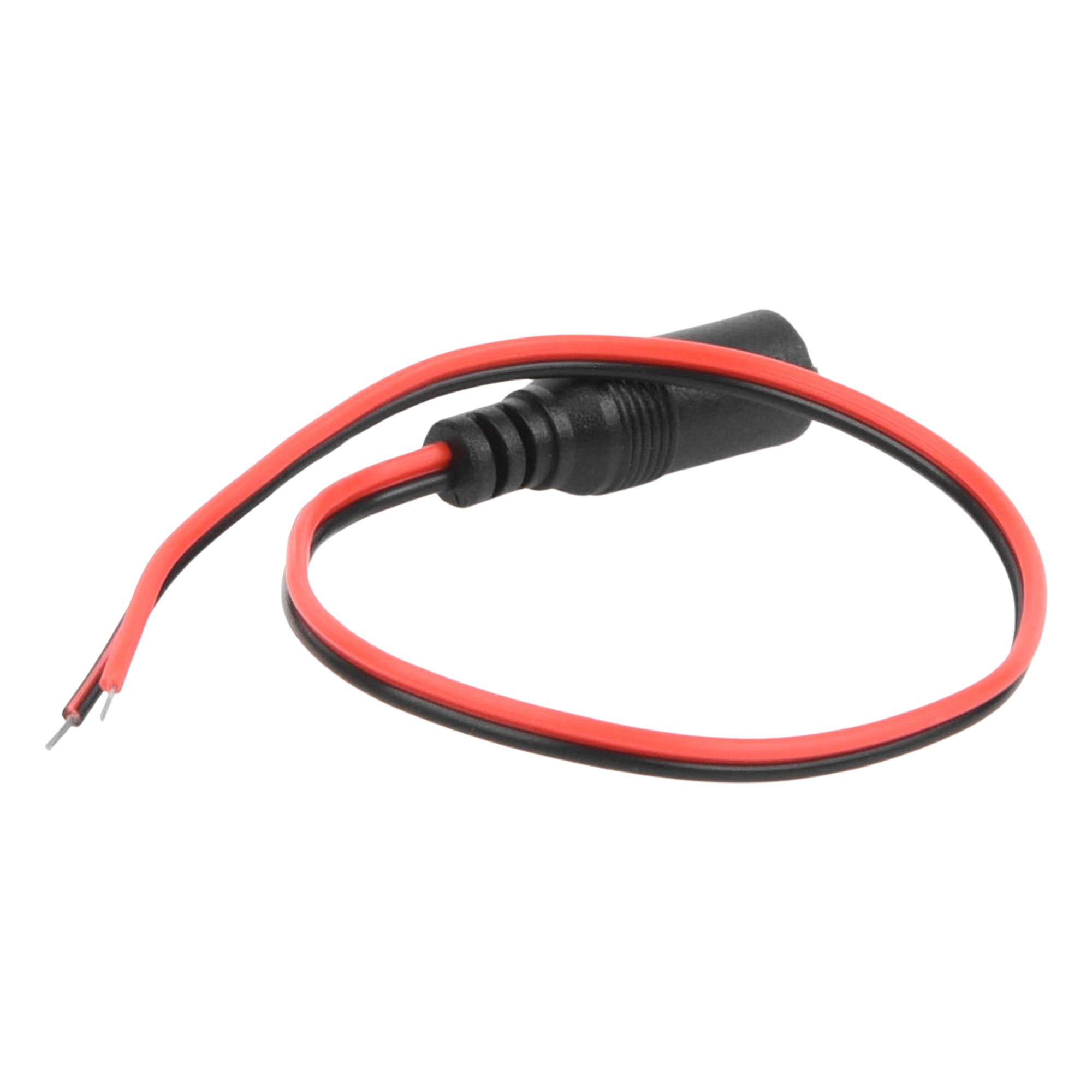Cable de Alimentación DC / Conector Hembra 5.5 mm/2.1 mm / Puntas Libres / 28.5 cm / Polaridad Codificada / 12 VCC