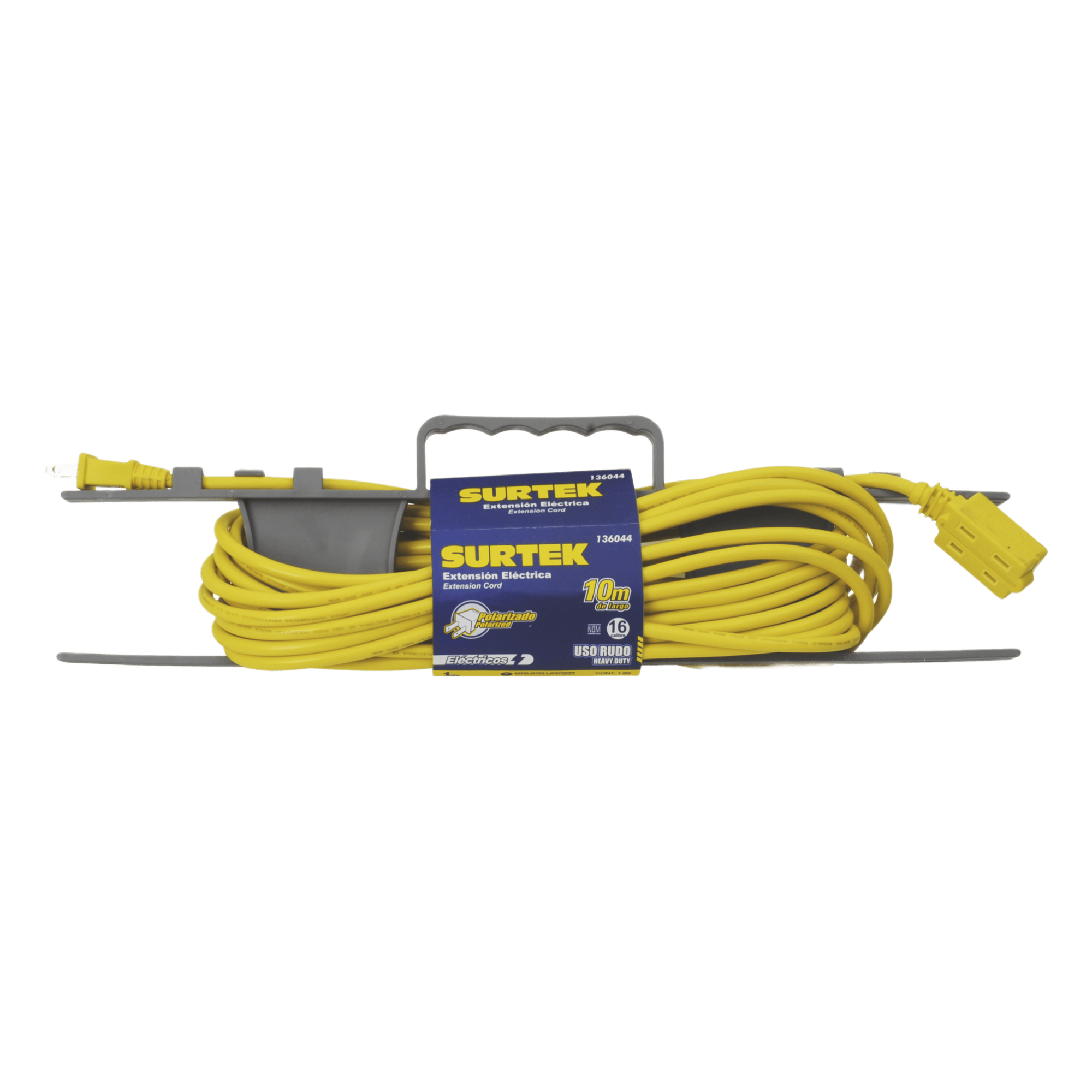 Extensión eléctrica de Uso Rudo 4 metros / 127 V CA 10 A Máximo / Color Amarillo. — SURTEK · SKU SYS-136041