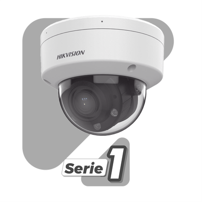 Domo IP 4 Megapíxel / Lente Motorizado 2.8 a 12 mm / Dual Light (30 mts IR + 30 mts Luz Blanca) / Motion Detection 2.0 / Microfono Integrado / Exterior IP67 / IK08 / WDR 120 dB / PoE / Micro SD