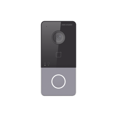 Videoportero IP 2 Megapixel / PoE Estandar / IP65 / Apertura desde Hik-connect / Soporta 1 Departamento y Hasta 6 Monitores / Soporta Tarjetas Mifare / 1 Salida Relay