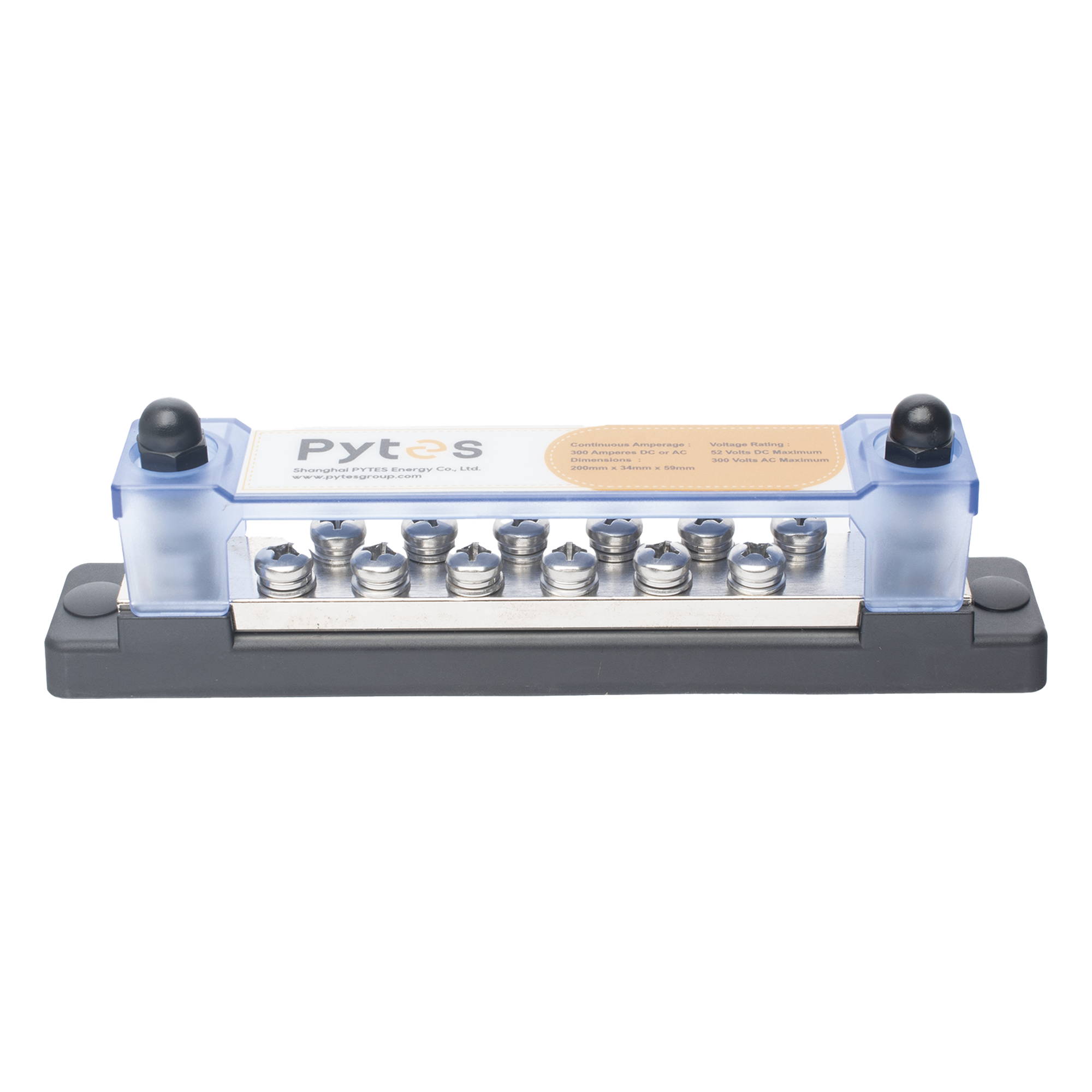 Bloque de Terminales de 12+2 Líneas, 300A, para Baterias — PYTES · SKU BUSBAR300A