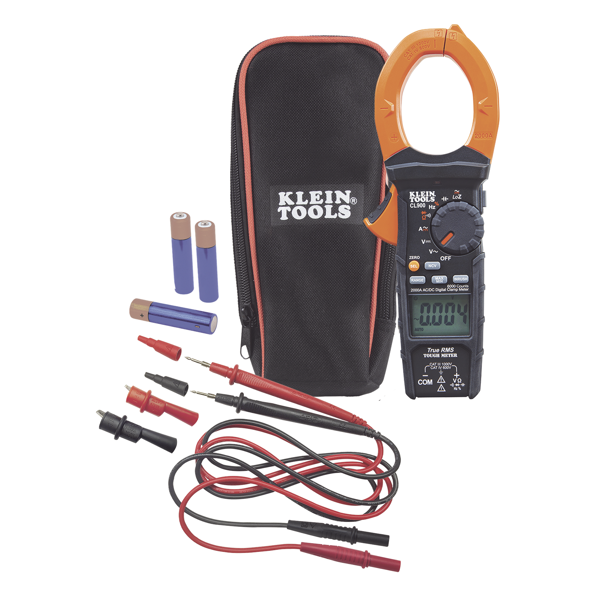 Amperímetro Digital de Gancho de Rango Automático de 2000 A CA, con Media Cuadrática Real y Baja Impedancia (LoZ). — KLEIN TOOLS · SKU CL900