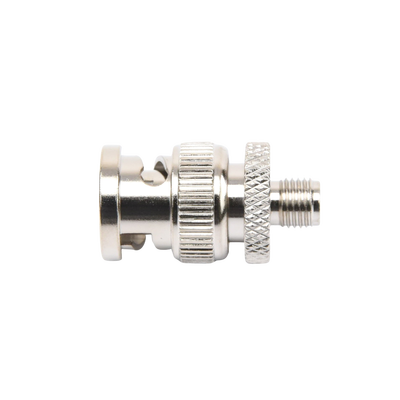 Adaptador en Línea de Conector SMA Hembra a BNC Macho, Níquel/ Oro/ Teflón.