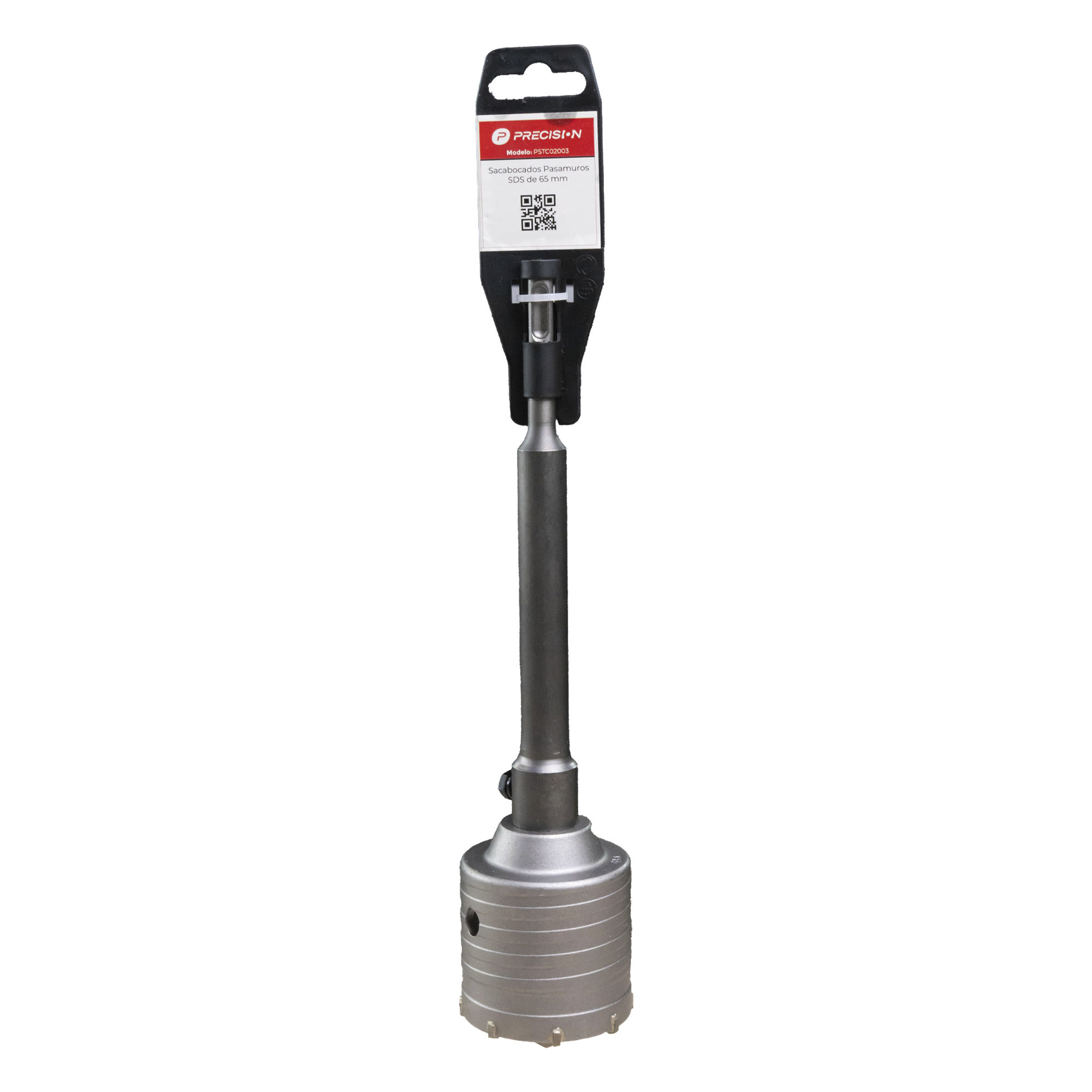 Broca Pasamuros SDS, Sacabocado para Concreto de 65mm con Extensión de 220mm  — PRECISION · SKU PST-C02-003