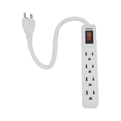 Multicontacto con cable 30 cm. 4 tomas 127 Vca línea, tierra, neutro 15 A max.