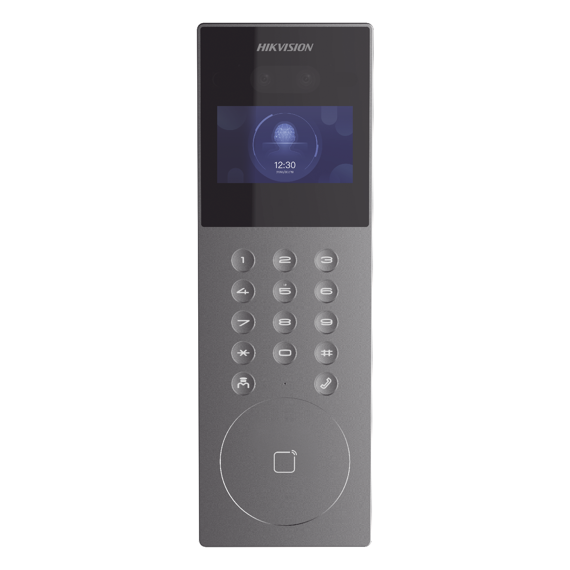 Videoportero IP Multiapartamento con Reconocimiento Facial / Llamada a App HikConnect (requiere monitor) / Protección IP65 / Apertura por Rostro, Tarjeta o App — HIKVISION · SKU DS-KD9203-E6