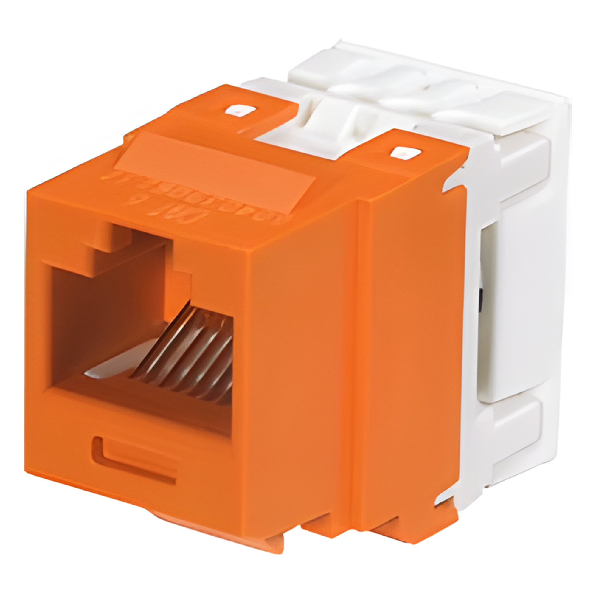 Conector Jack Estilo 110 (de Impacto), Tipo Keystone, Categoría 6, de 8 Posiciones y 8 Cables, Color Naranja — PANDUIT · SKU NK688MOR