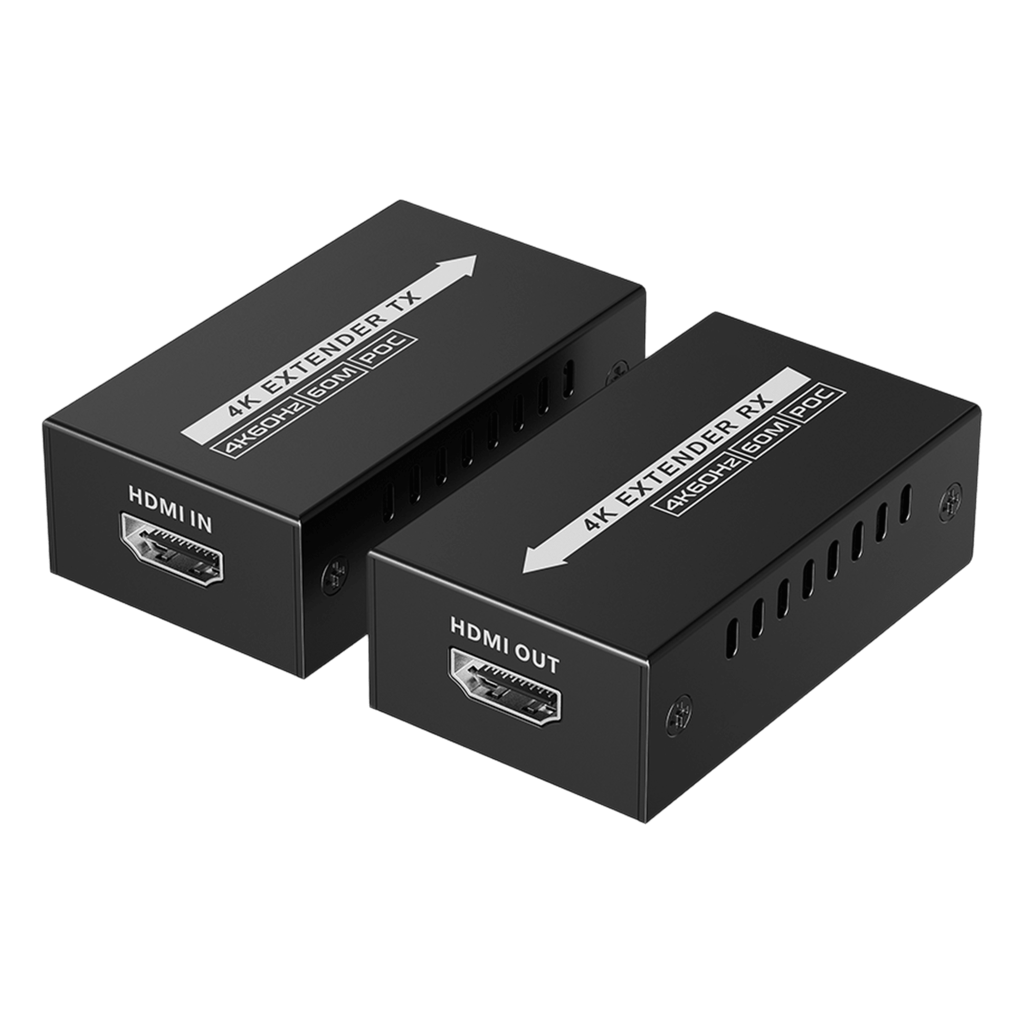  Kit extensor HDMI de tamaño mini | 4K60Hz a 60 metros | Solo requiere alimentación TX | Sobre CAT6/CAT6A/CAT7 | — EPCOM TITANIUM · SKU TT672MINI