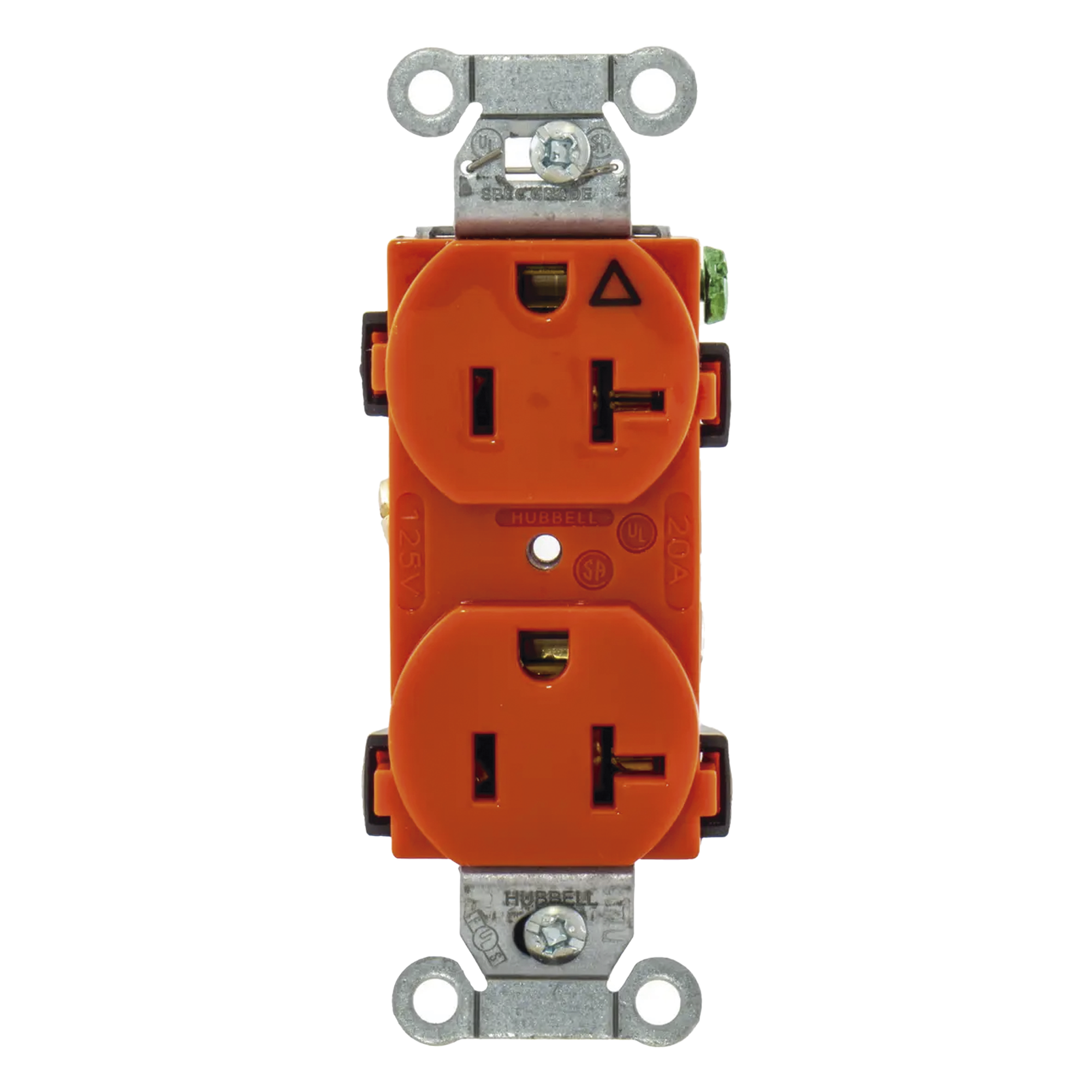 Contacto Dúplex Conexión a Tierra Aislada/ 20 A 125 V/ 2 polos 3 Hilos/ Color naranja/ Nema 5- 20R/ Grado Comercial.