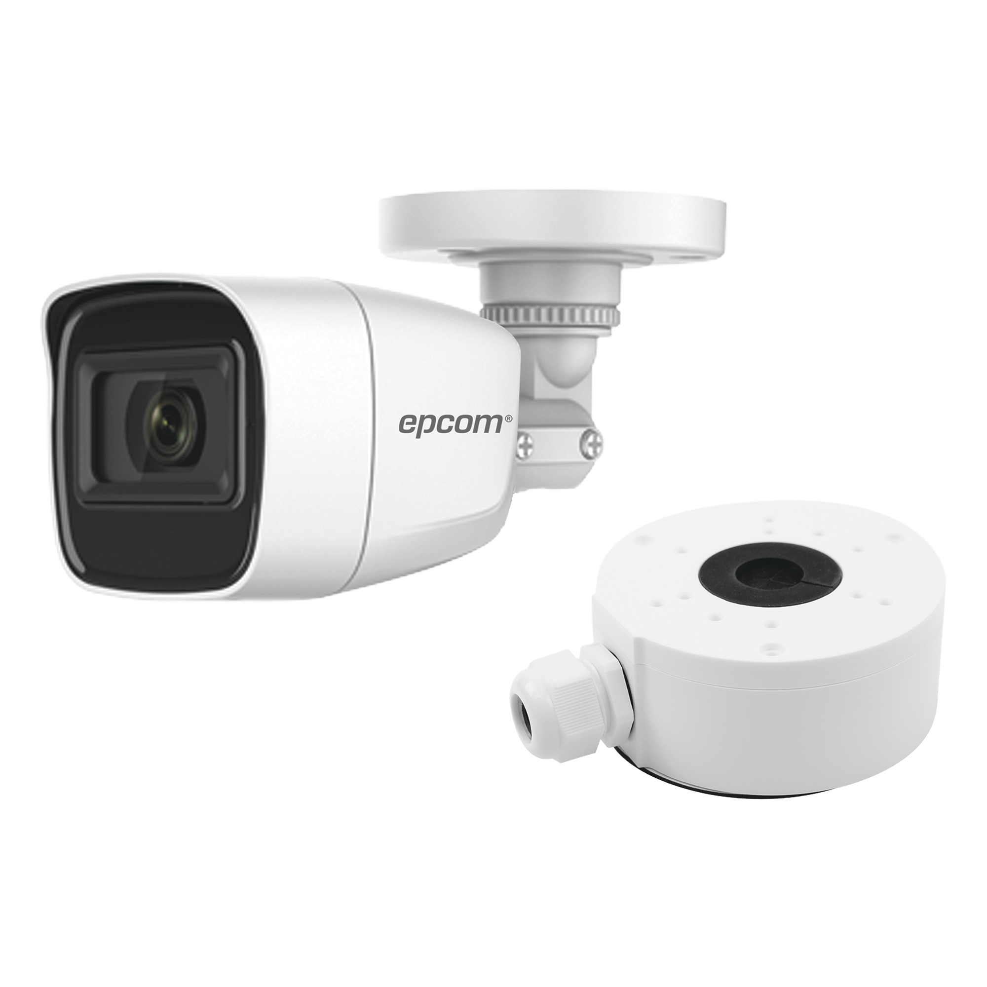 KIT DE CÁMARA + MONTAJE / Cámara Bala TURBOHD 2 Megapixel (1080p) / Gran Angular 106° / Lente 2.8 mm / 25 mts IR EXIR / Exterior IP66 / 4 Tecnologías / dWDR — EPCOM PROFESSIONAL · SKU B8TURBOG2P/A/XPS