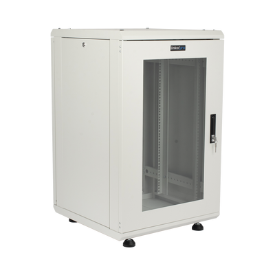 Gabinete Rackeable / 18 Unidades / 19 Pulgadas / Puerta de Cristal / Capacidad de Carga 750 Kg / Dimensiones 600x605x930 mm (23.6x23.8x36.6 in)