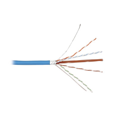 Bobina de Cable Blindado F/UTP de 4 Pares, Z-MAX, Cat6A, Soporte de Aplicaciones 10GBase-T, CMR (Riser), Color Azul, 305 Metros (1000 Pies)