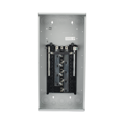 Centro de carga trifásico 3 Fases, 4 Hilos para interruptores QP, de 24 polos - 42 circuitos, 120/240vca, Barras de aluminio 200 Amp, Nema 1, uso interior. Incluye tapa.