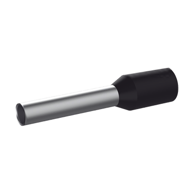 Ferrule Aislado PAN-TERM para Cable 16 AWG, Largo 16.5mm, DIN Color Negro. Paquete 500 Piezas