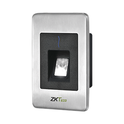 Lector Esclavo de Huella y Proximidad / RS-485 / IP65 / Acero Inoxidable / Exterior / ZKFinger VX10.0
