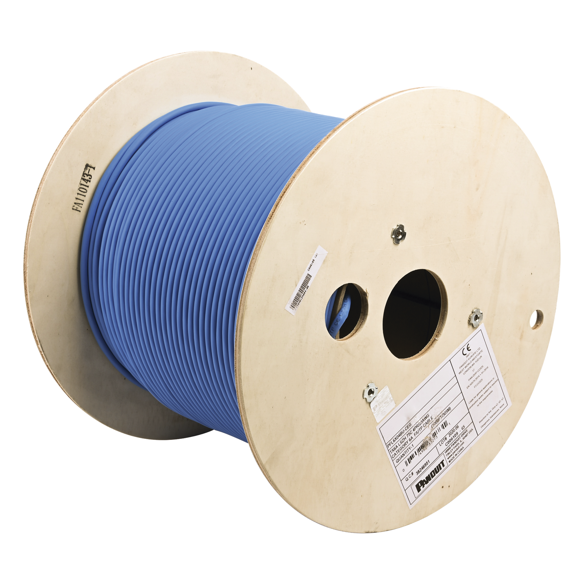 Bobina de Cable Blindado F/UTP / Cat6A / 23 AWG / 10GBase-T / LSZH / 305 m (1000 pies) — PANDUIT · SKU PFL6X04BU-CEG