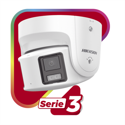 [PROTECCIÓN ACTIVA] Turret IP Panorámica 8 Megapixel / 180° / Imagen a Color 24/7 / PoE / WDR 130° / IP67 / ACUSENSE / Protección Activa (Luz Estroboscópica y Alarma Audible) / MicroSD