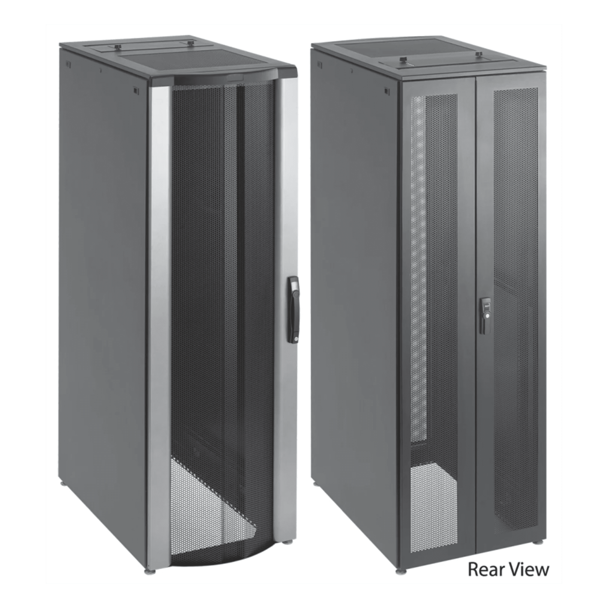 Gabinete para Servidores / 42 UR / Acero 16ga / Puertas Perforadas Frontal y Trasera / Profundidad Extendida 1200 mm / Ancho 600 mm — HOFFMAN · SKU PSCPC20612B