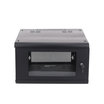 Gabinete de Pared con Puerta de Cristal Templado, 635 mm de Profundidad, 6U Rack de 19 in, Acero Reforzado