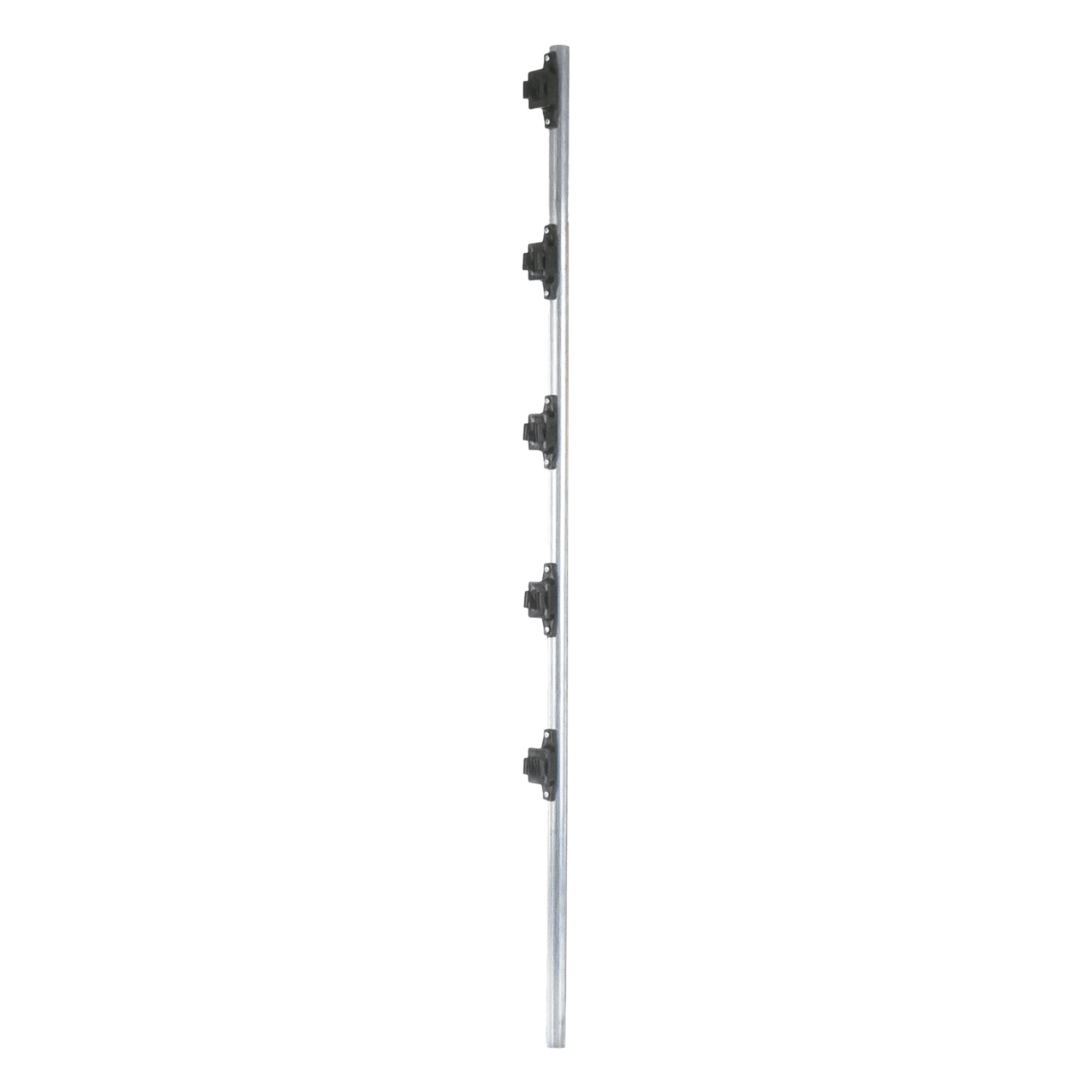 Poste de 1.2 m fabricado en tubo de acero galvanizado con 5 aisladores de paso — YONUSA · SKU FENCEPOST3