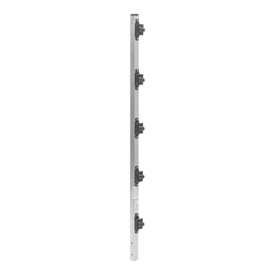 Poste de Paso de 1m para Cerca Electrificada de PTR Cuadrado de Aluminio de 1" de lado con 5 Aisladores Instalados.