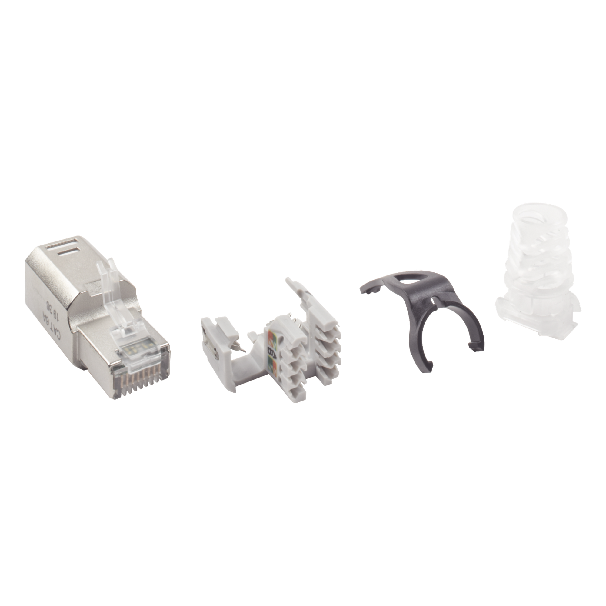 Plug RJ45 Cat6A Blindado, Terminación en Campo, Compatible con Todas las Categorías, con Clip Protector de Seguro — SIEMON · SKU ZP1-6AS-01S