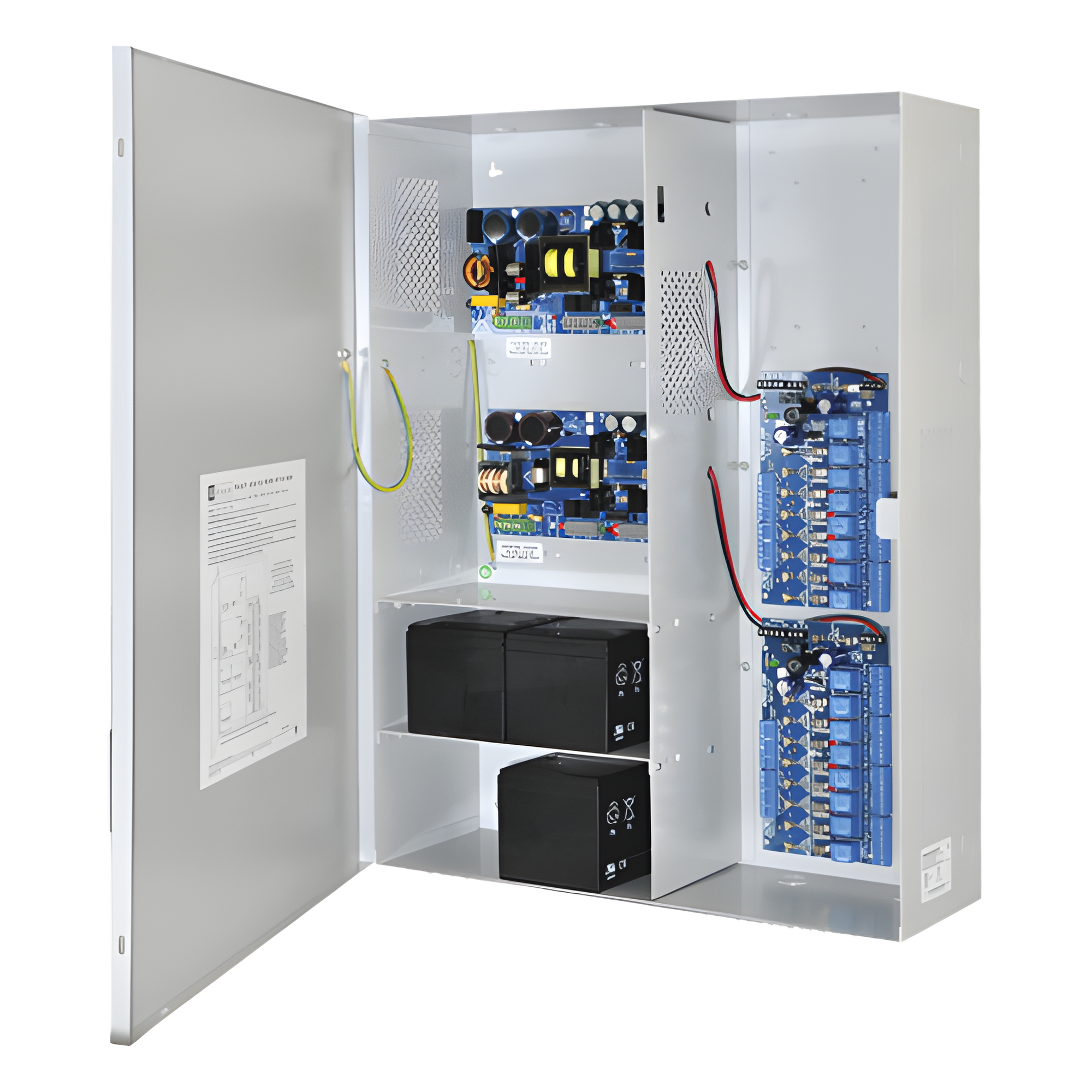 Fuente de poder DUAL ALTRONIX de 12 Vcc @ 9.3 Amper, y 24 Vcc @ 9.6 Amper con 16 salidas, con capacidad de batería de respaldo, requiere batería, para aplicaciones de control de acceso, alarmas, CCTV, con voltaje de entrada en 120 Vca · SKU MAXIMAL75F