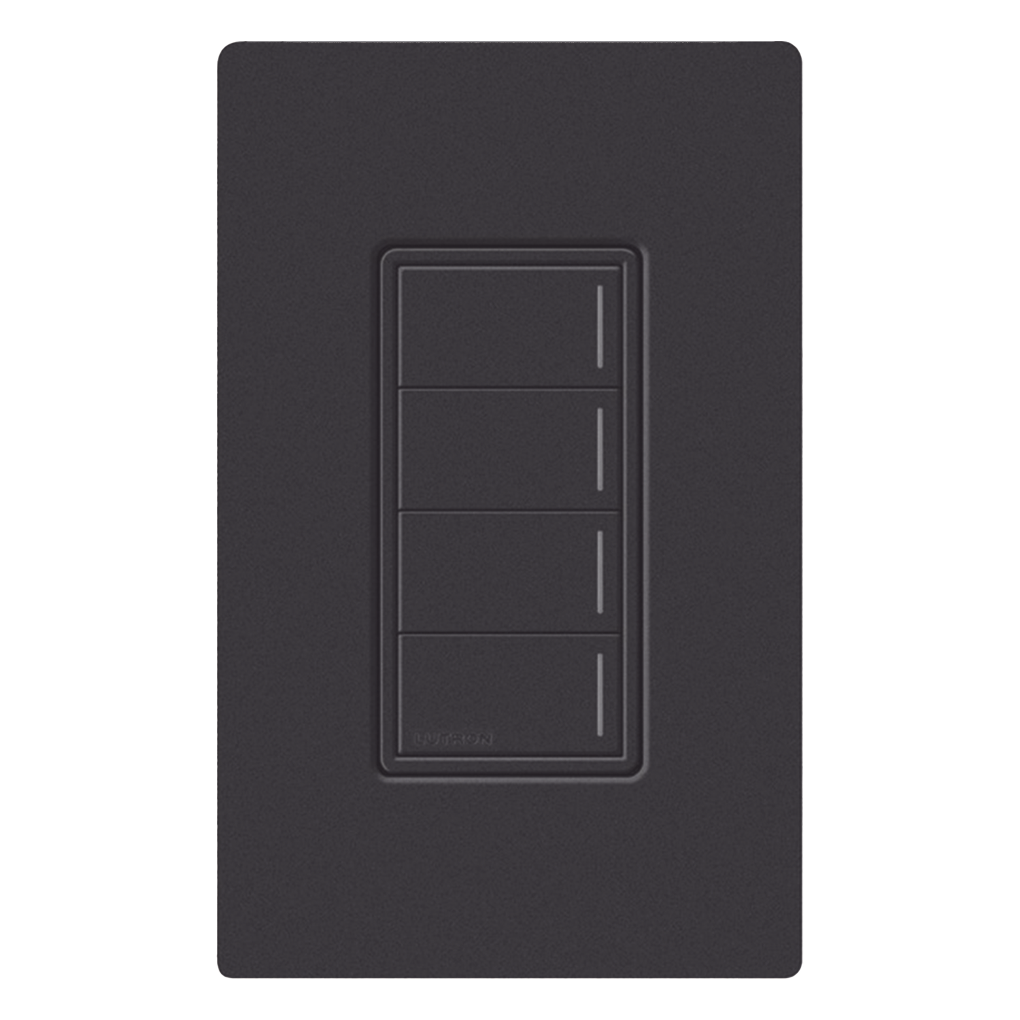Botonera de pared Sunnata con 4 botones de escena, retroiluminada, acabado Midnight, para RadioRA 3 — LUTRON RADIORA 3 · SKU RRSTHN4BMN