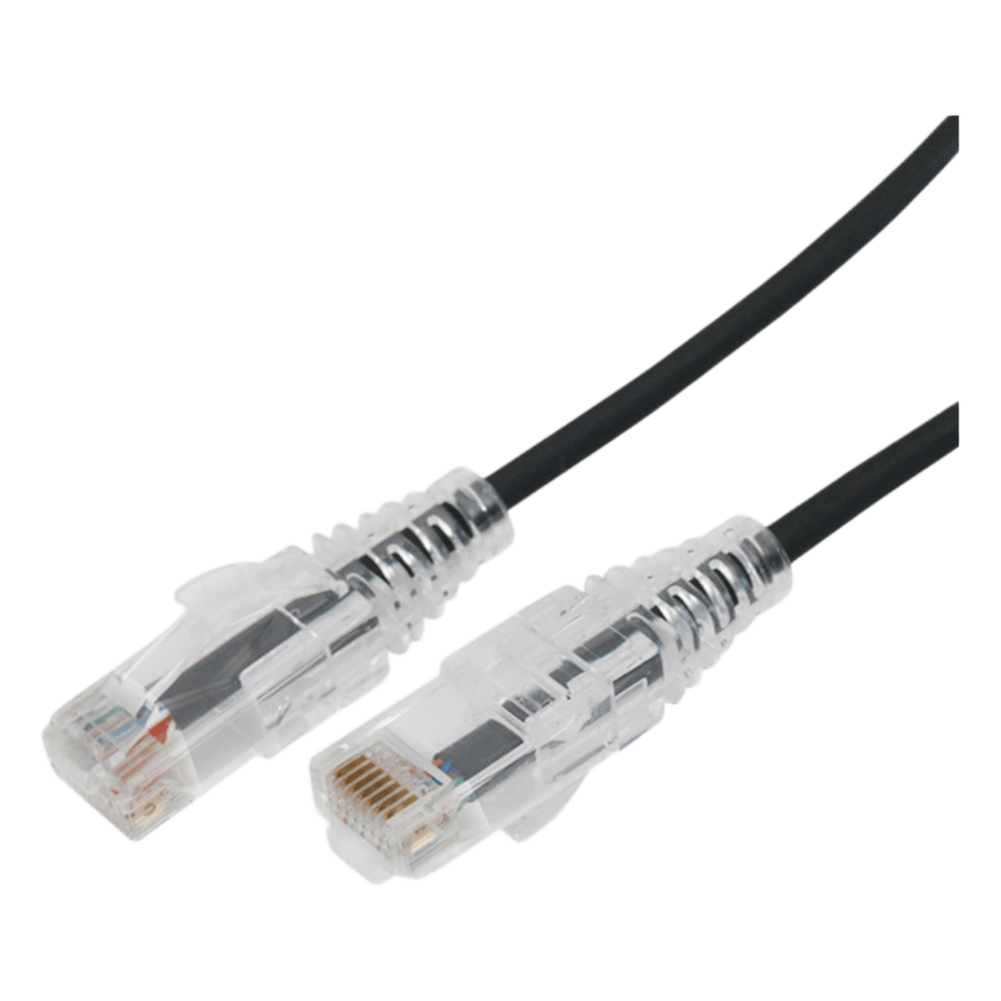 Cable de Parcheo Slim UTP Cat6A - 0.5 Metros (1.64 Pies) Negro, Diámetro Reducido (28 AWG)