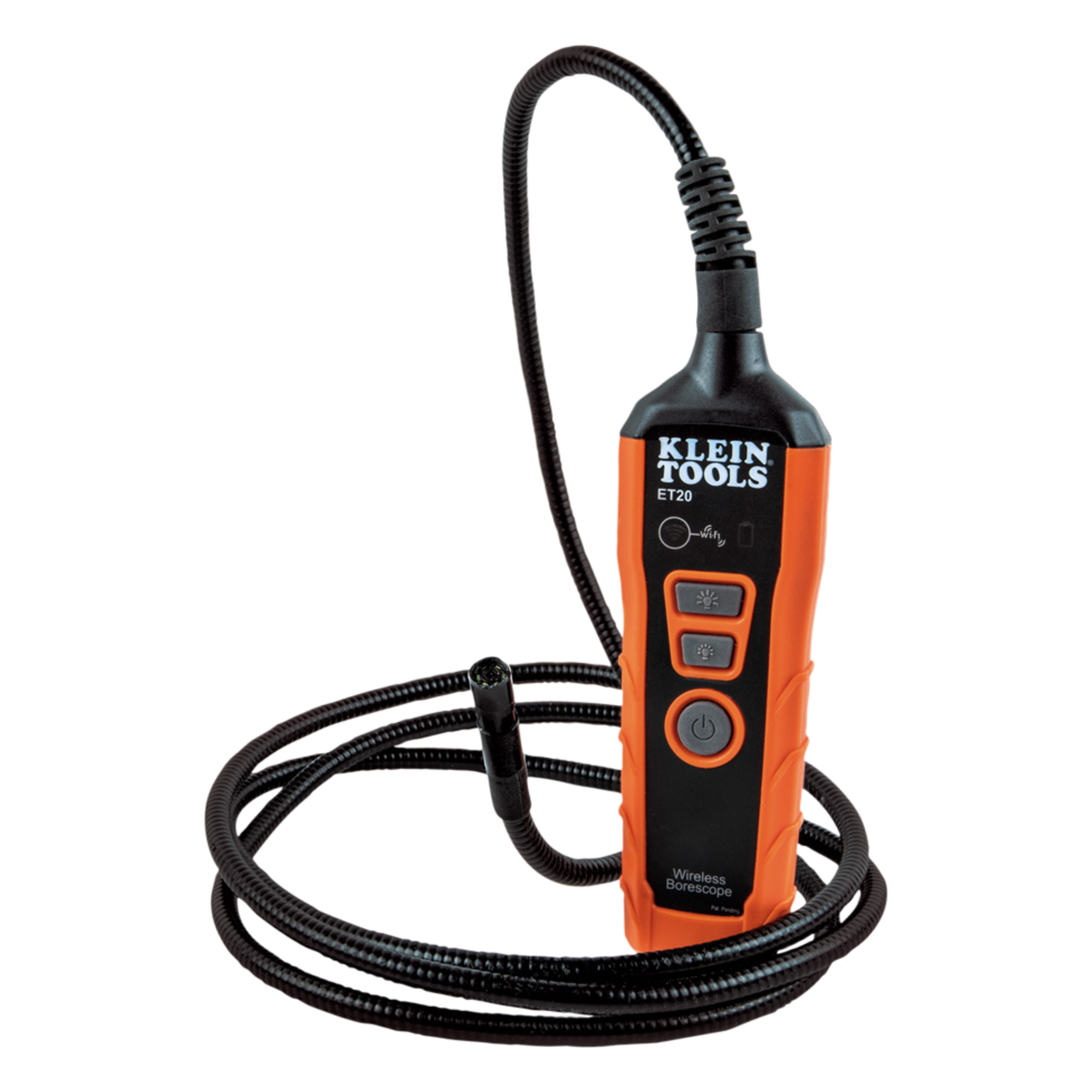 Boroscopio Habilitado por WiFi / Cámara de 9mm / Alcance WiFi 9m / Compatible con Android y iOS / IP67 / 640x480 px / Cuello de Cisne 1.8m / LED Ajustables — KLEIN TOOLS · SKU ET20