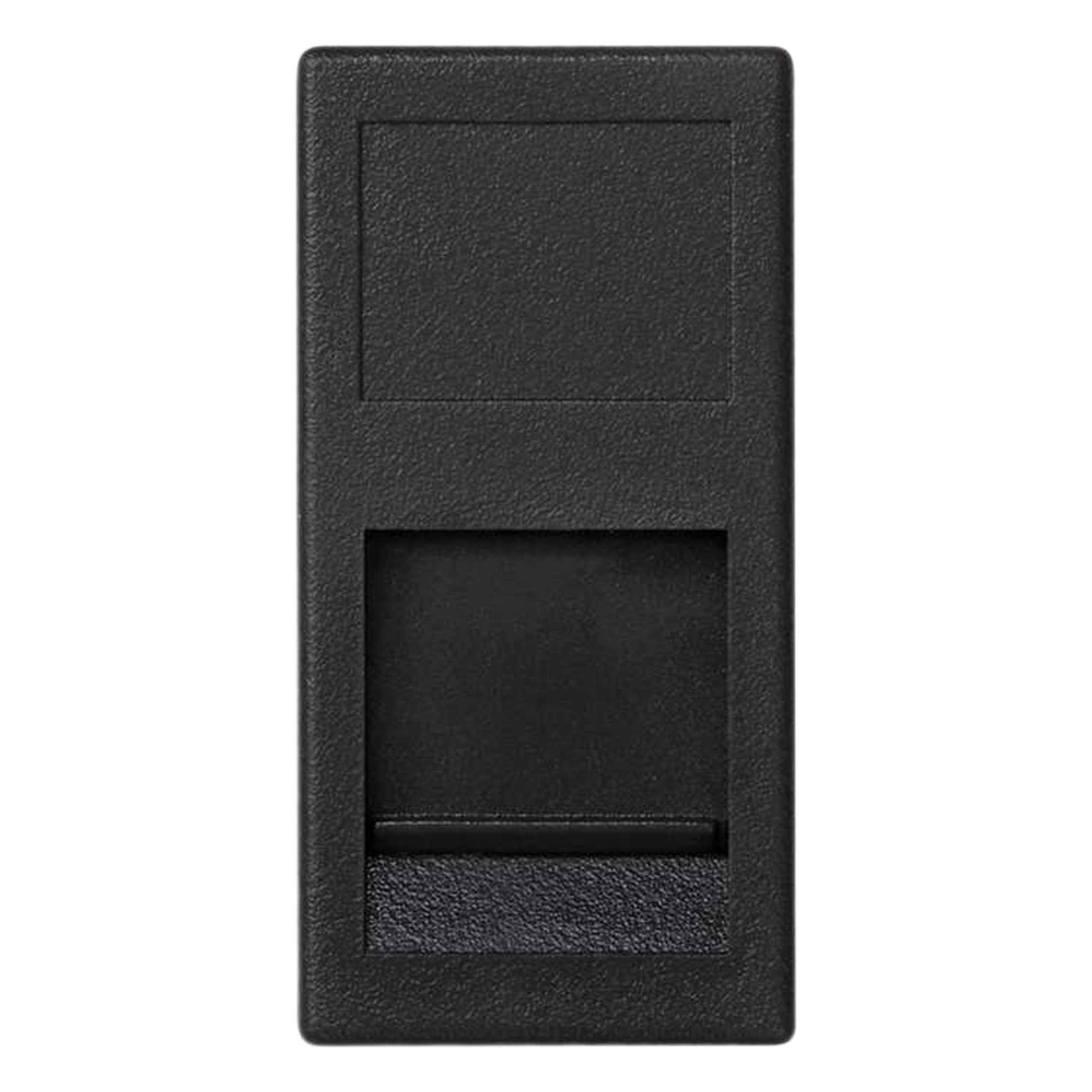 Medio Módulo Color Grafito con 1 Espacio para Jack Keystone con Guardapolvo para las Cajas de Escritorio Ofiblock y Teleblock / (K76/14) — SIMON · SKU SM-1/2-KEY-G