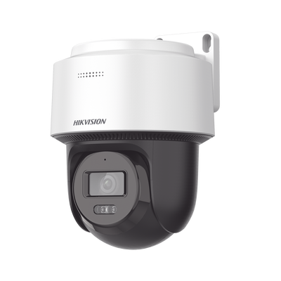 [FlexVu]  Domo PT IP 4 Megapixel / Lente 4 mm  / Dual Light (30 mts IR + 30 mts Luz Blanca)  / Autoseguimiento en Humanos / PoE / IP66 / Micrófono y Bocina Integrado (Audio de Dos Vías) / Micro SD / Incluye Montaje de Pared o Techo /  — HIKVISION · SKU DS-2DE2C400MWG-E