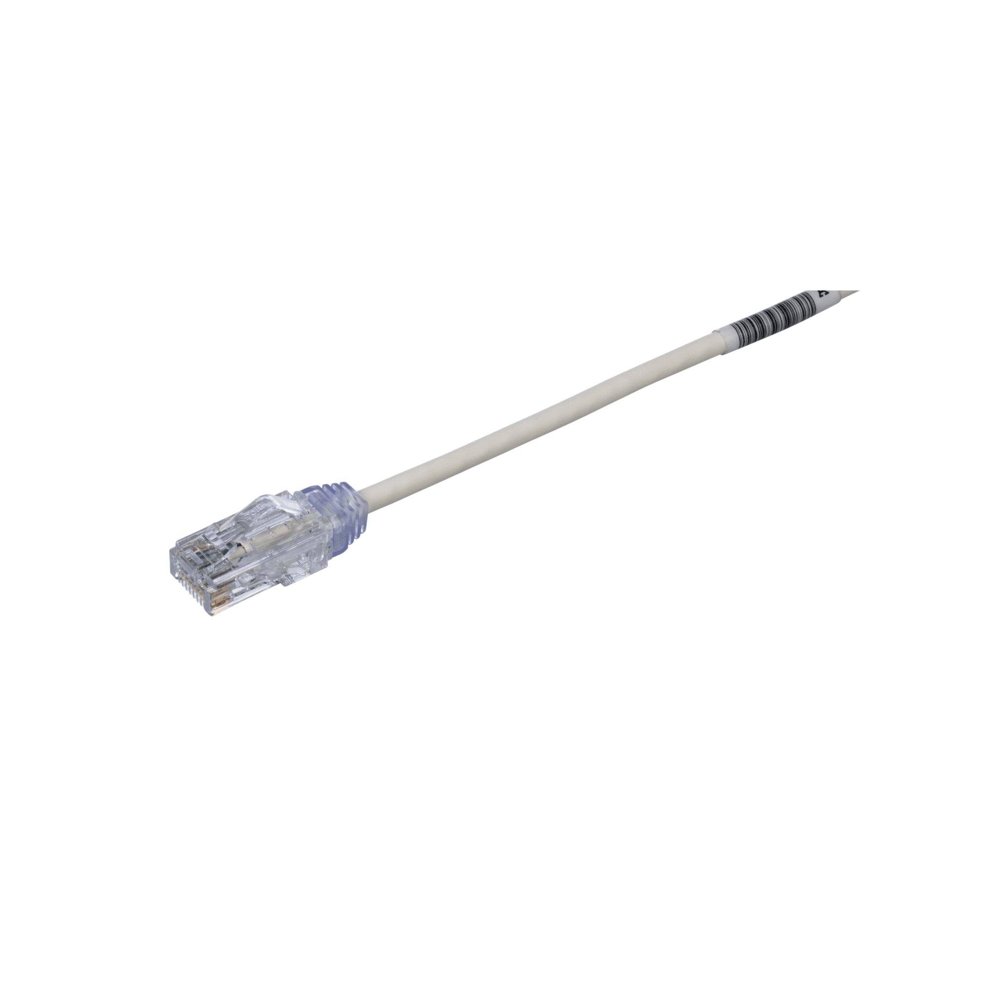 Cable de Parcheo TX6, UTP Cat6, Diámetro Reducido (28AWG), Color Blanco, 20 cm (7.87 pulgadas)