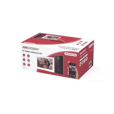 Kit de Videoportero IP / Frente de calle para exterior / 2MP / Lector de Tarjeta MiFARE / Monitor Interior / WiFi / Pantalla de 7" Touch — HIKVISION · SKU DS-KIS608-P