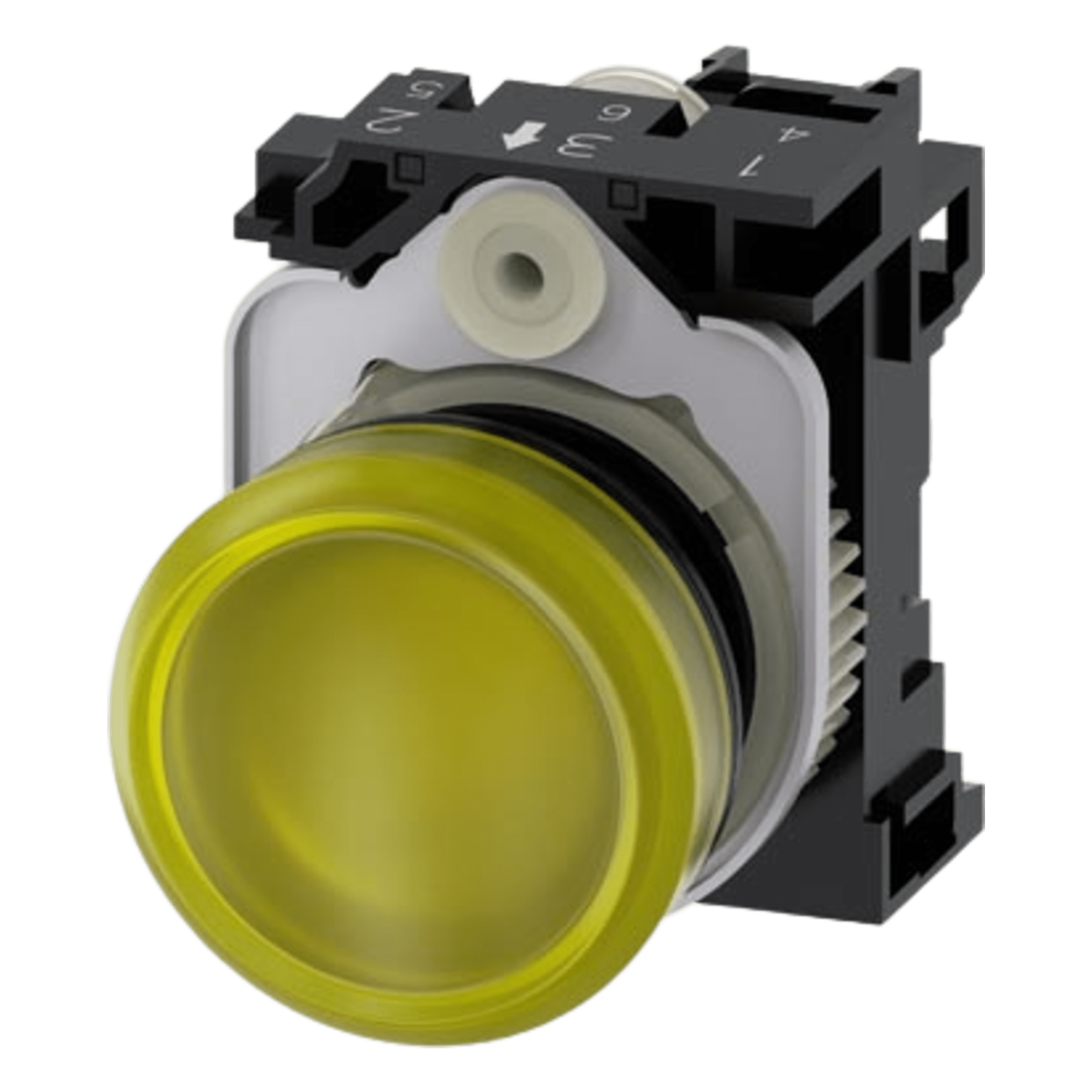 Lampara de señalización plástica con led color Amarilla, 24Vca-Vcd