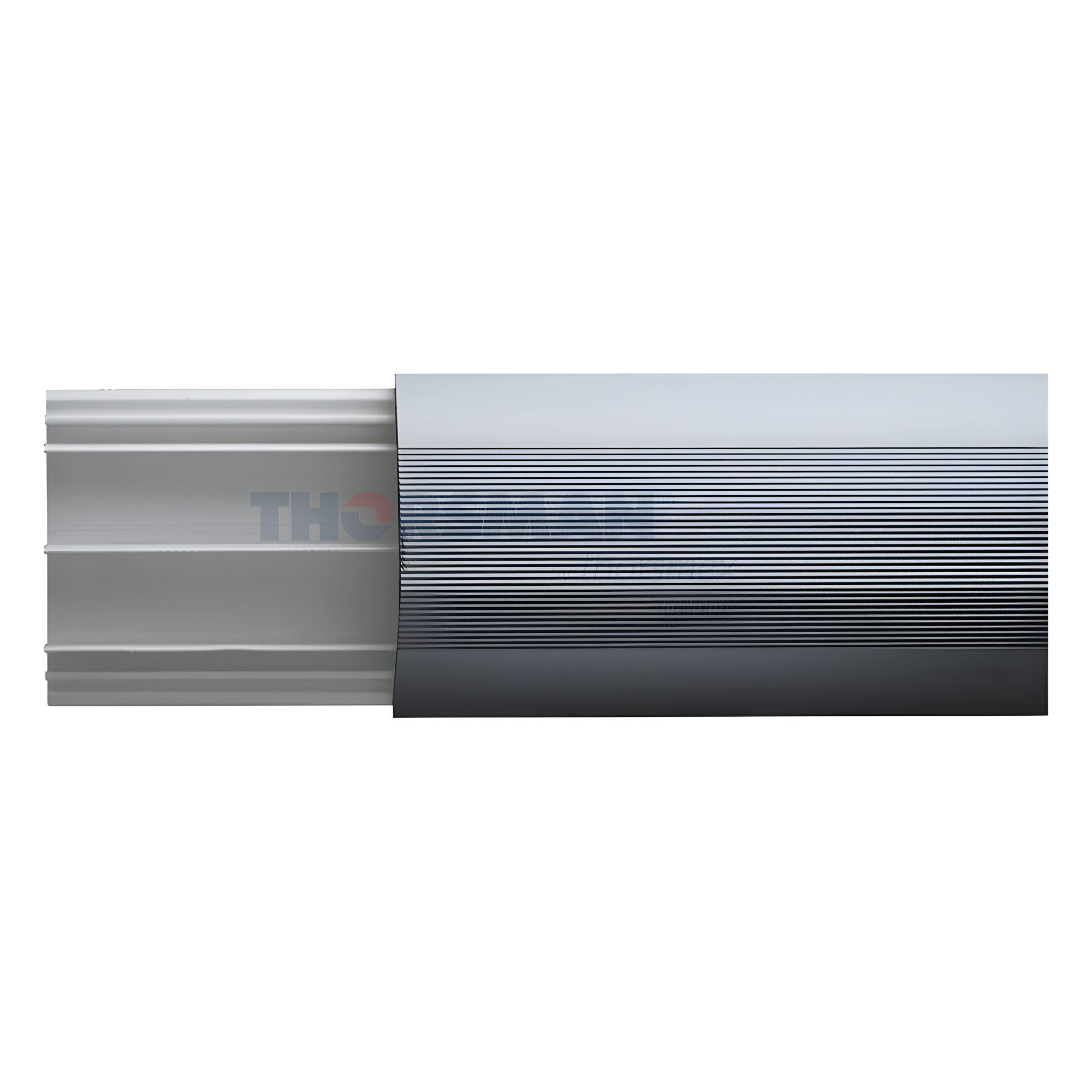 Ducto de media caña, base de PVC y tapa de aluminio 2.5 m de largo (8802-80300) — THORSMAN · SKU DMCPVCAL