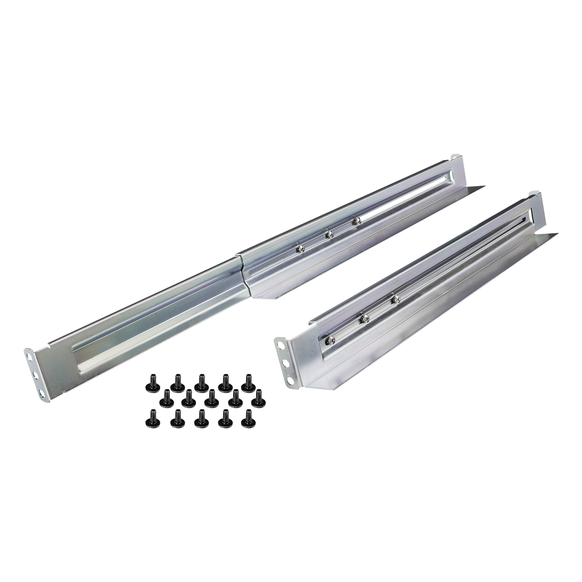 Kit de Rieles Para Racks de 4 Postes, Para UPS de 1 a 3 UR, Profundidad Ajustable, Soporte de Peso de 104.78 Kg