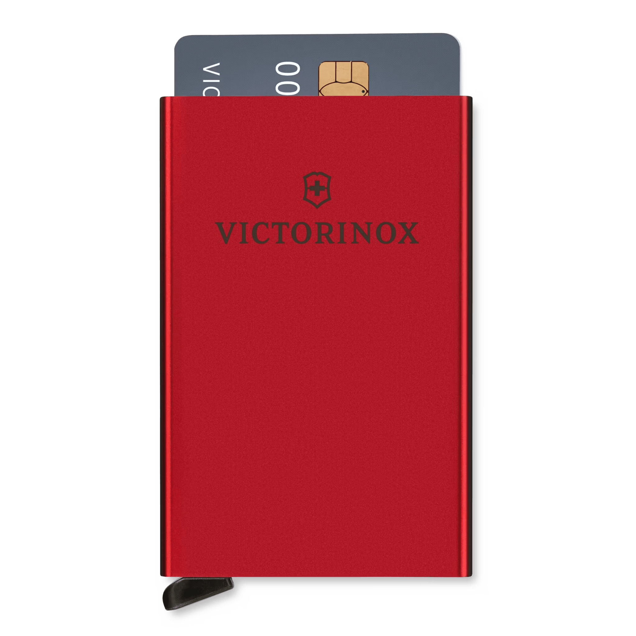 Tarjetero / Almacenamiento Seguro 4-6 Tarjetas / Aluminio Duradero / Protección RFID / Sistema Deslizamiento Patentado / Color Rojo.