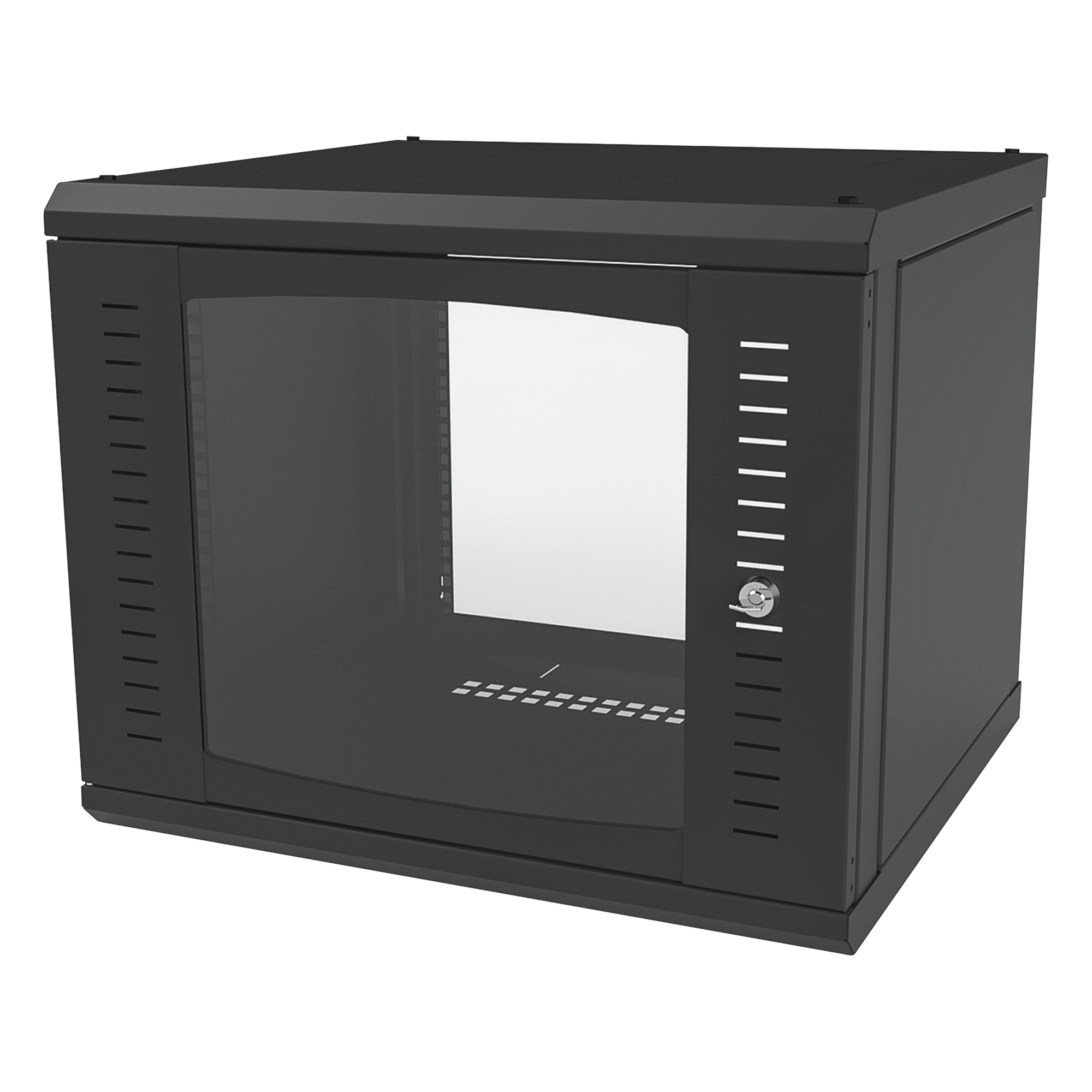 Gabinete para Montaje en Pared Fijo, con 9 Unidades de Rack, de 19in, Puerta de Cristal Templado, Fabricado en Acero — LINKEDPRO BY EPCOM · SKU SR-1909-GFP