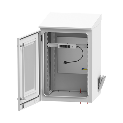 Gabinete de Exterior con Rack de 19" de 24U con Ventiladores y Termostato, Se envía el Gabinete Armado (Montaje a poste o torre se vende por separado).