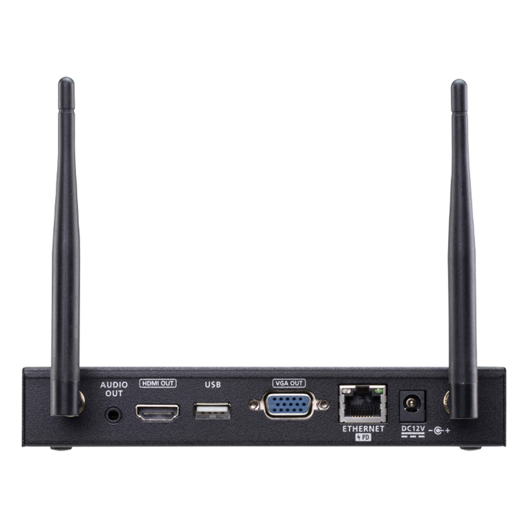 Switch de Presentaciones Inalámbrico / 4K UHD 30 Hz / VGA 1080p / Multivista 2 Fuentes / PoE / Control USB Posterior