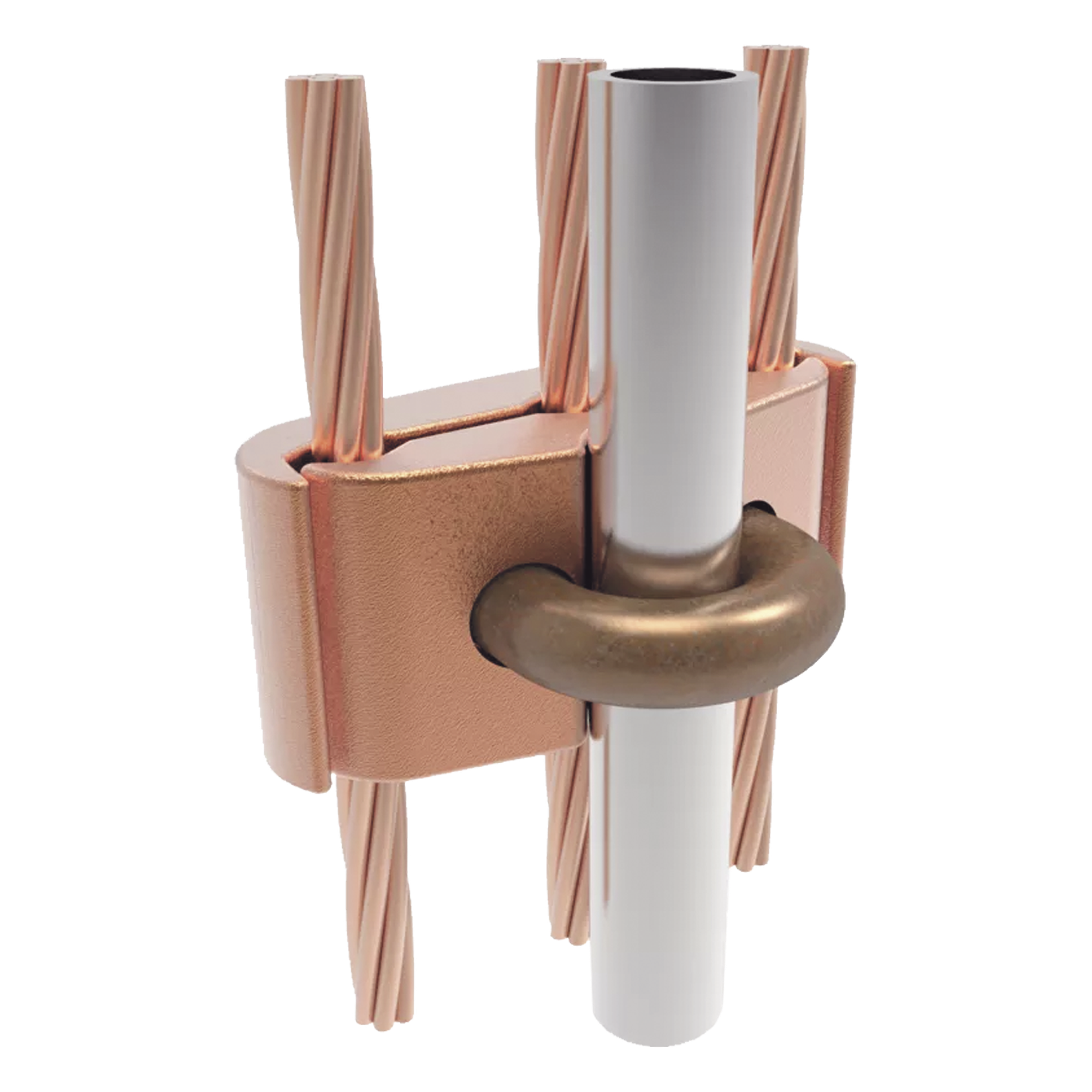 Conector Mecánico / 3 Cables Cobre 2/0 AWG - 250 KCMIL / Varilla 5/8" - 3/4" / Torque 480 lbf·in / UL467