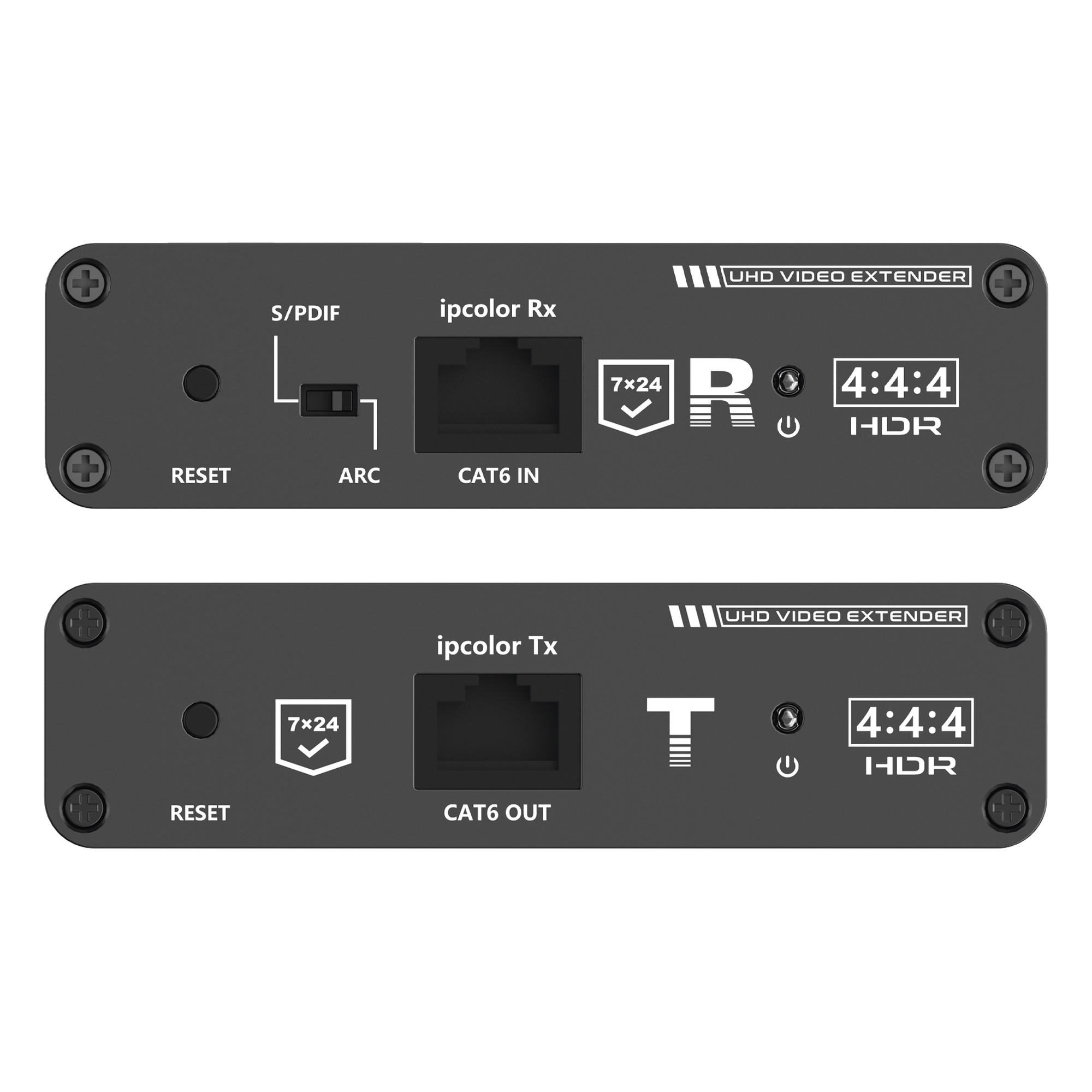 Kit Extensor HDMI hasta 700 metros con Conexión en Cascada / 4K @ 60 Hz/ 70 metros PTP con Cat 6, 6a y 7 / IPCOLOR / CERO LATENCIA / SIN COMPRIMIR / Salida Loop / IR bidireccional / Puerto S/PDIF / Soporta ARC / Soporta 10 TT-676-Rx.