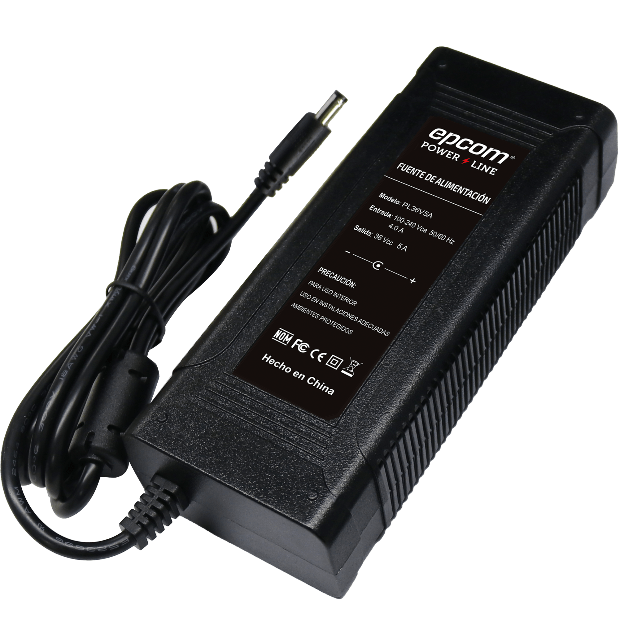 Fuente de poder / 36 Vcc Regulados / 5 Amp / Voltaje de Entrada de 100 - 240 VCA