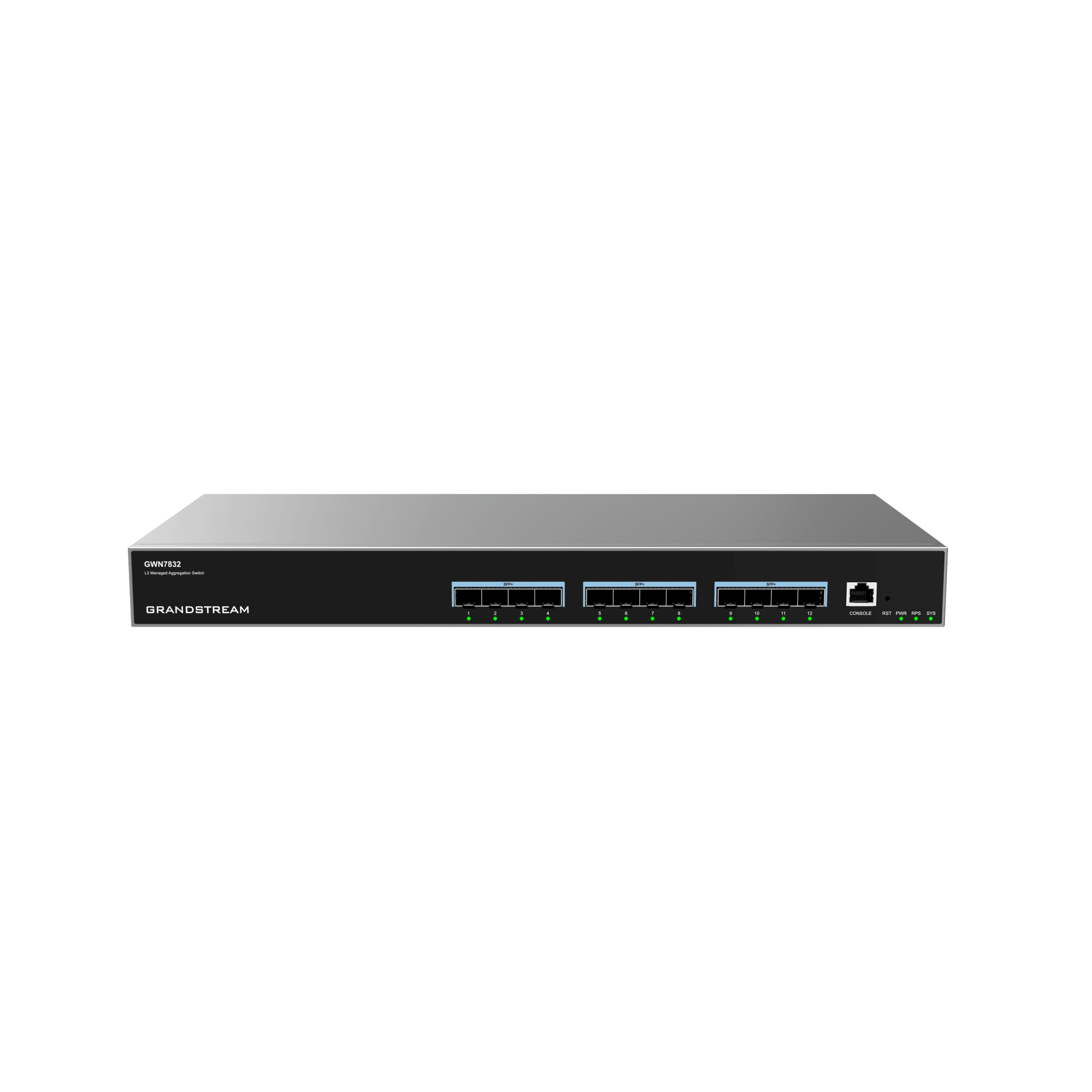 Switch de Agregación Capa 3 / 12 Puertos 10Gigabit SFP+ / QoS Integrada / Soporte IPv6 e IPv4 / Seguridad Avanzada / Stacking /