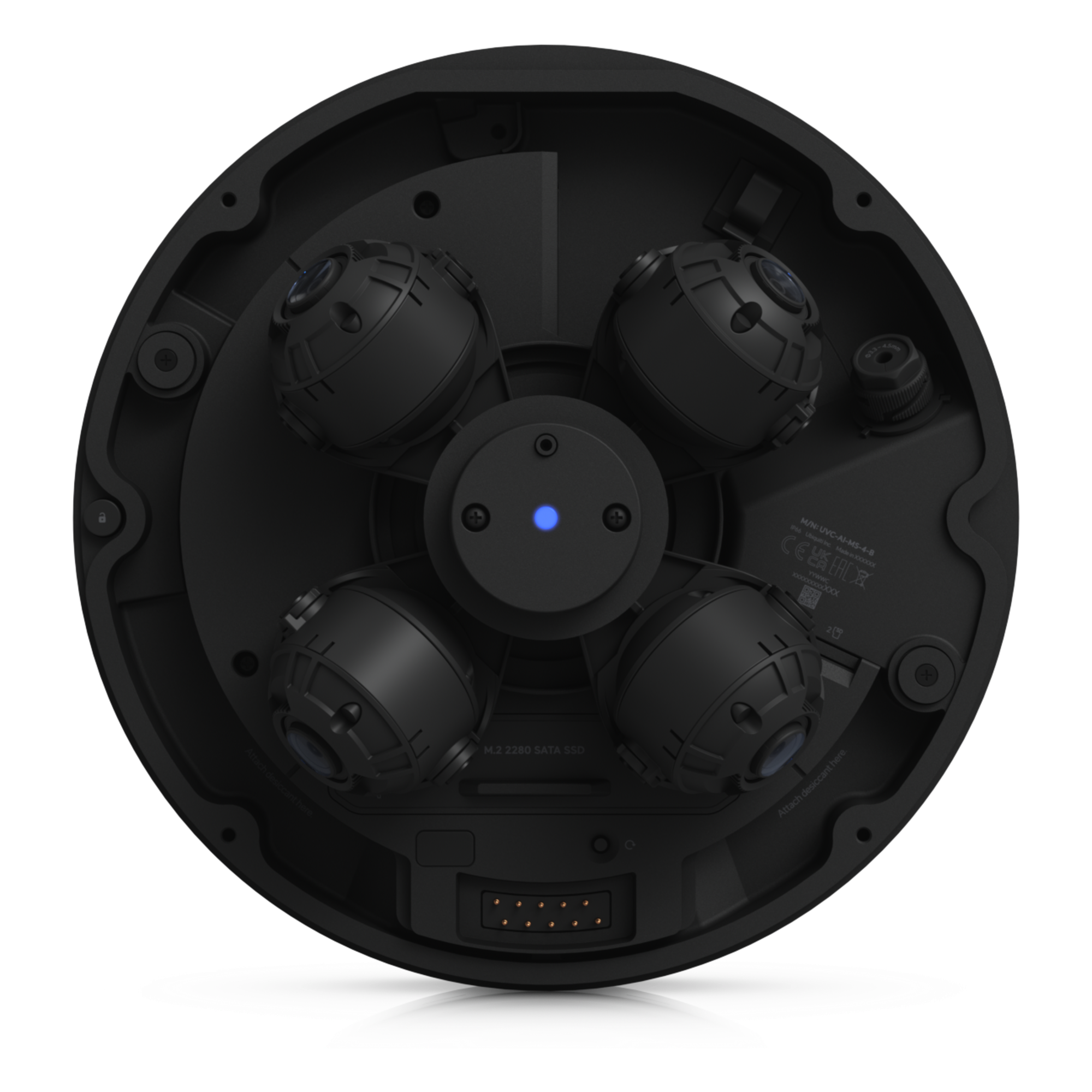 Cámara Multisensor IP / 32 MP (4 × 8 MP) / Zoom Óptico 2.33× / IR 20 m (65.6 ft) / PoE++ / IP66 / IK10