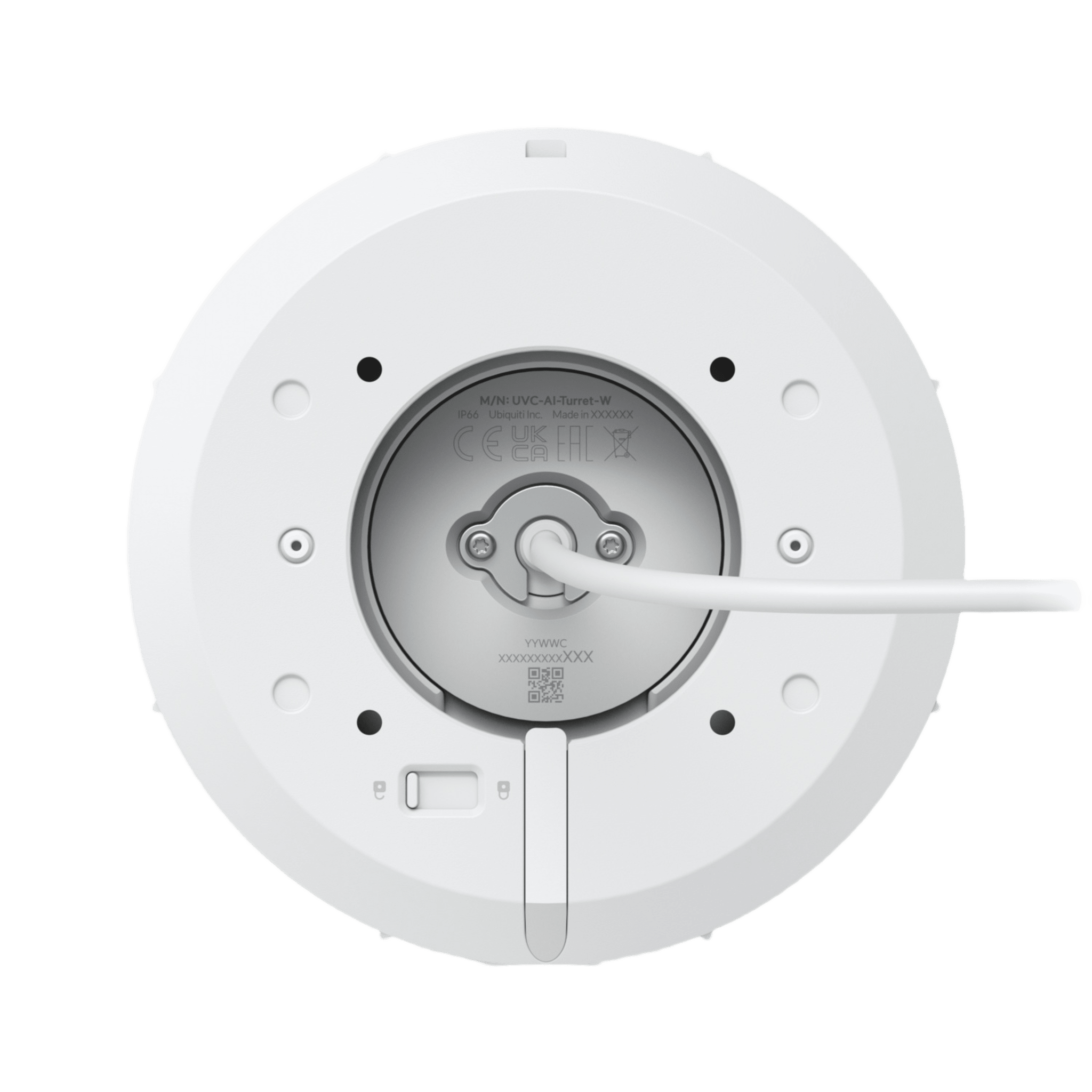 Cámara UniFi Protect Turret AI blanca / 4K(8MP) / Ángulo ultra-ancho 109.9 / Visión Nocturna IR 40 m / AI Avanzado: Reconocimiento de Rostros y Matrículas / LED para color en la noche / Micrófono 2 vías / ranura M