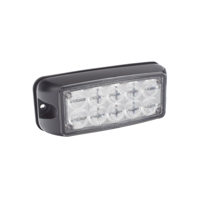 Luz de Advertencia de 5X2" 10 LED, Rojo/Azul, Bisel Negro, Lente Transparente